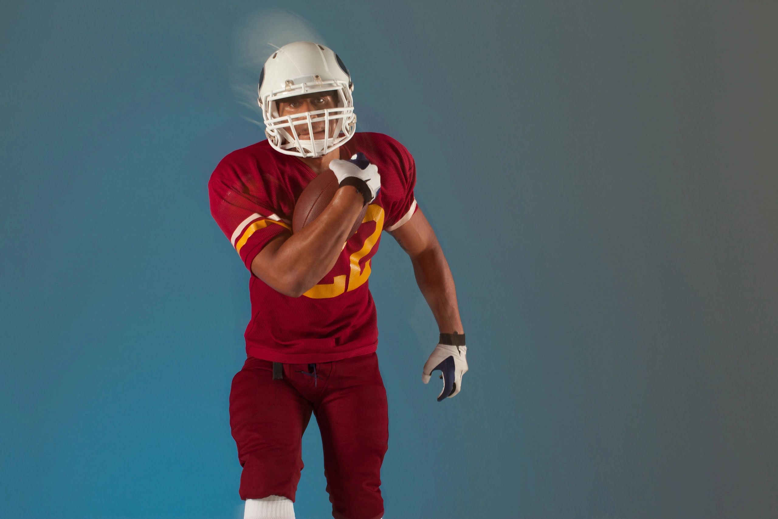 Athlete in motion wearing sports gear