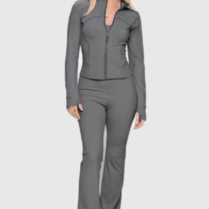 Premium Yoga Jacket W/jumpsuit Set