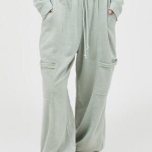 Ruffle Waist Burnout Jogger Pants