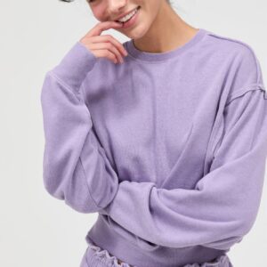 Raw Edge Detail Burnout Sweatshirt